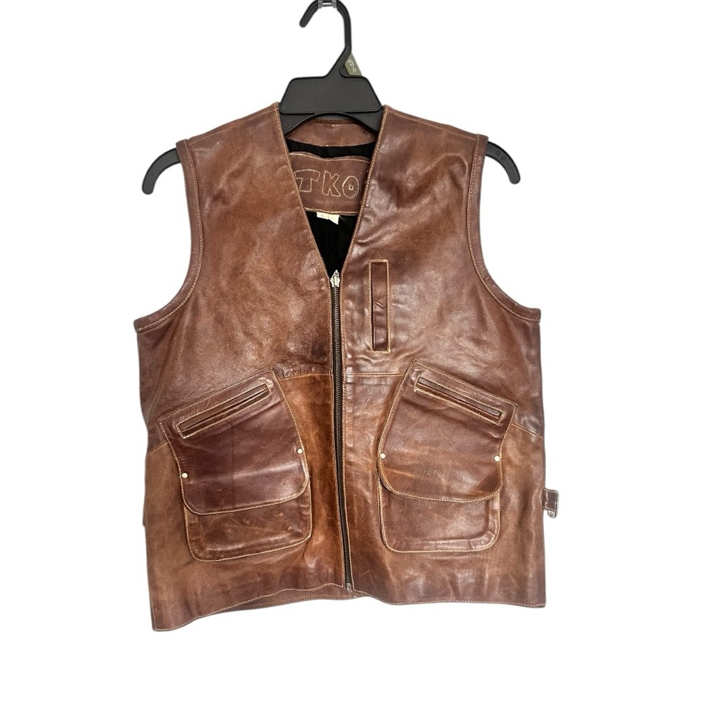 TKO leather vintage weighed vest Men sz 10